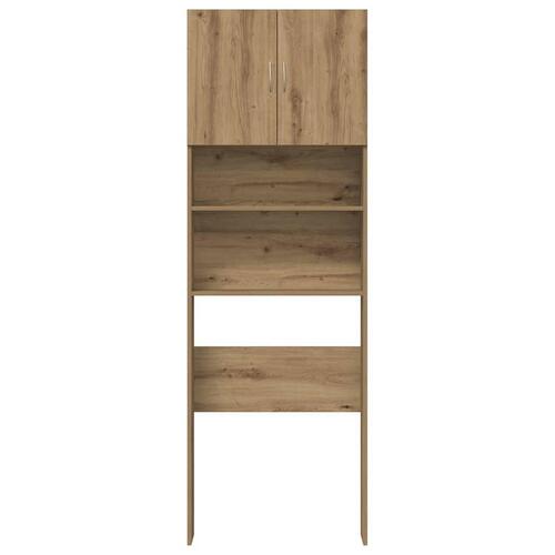 Vaskemaskineskab 64x24x190 cm konstrueret træ kunsteg