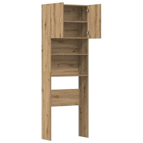 Vaskemaskineskab 64x24x190 cm konstrueret træ kunsteg