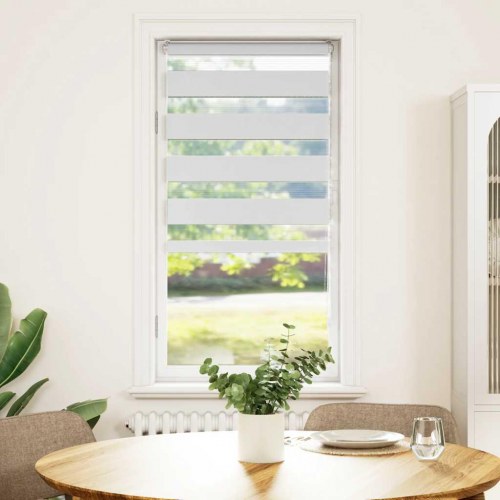 Zebragardin - hvid 65×150 cm, stofbredde 60,9 cm, polyester