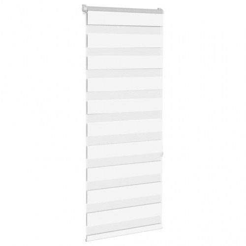 Zebragardin - hvid 65×150 cm, stofbredde 60,9 cm, polyester