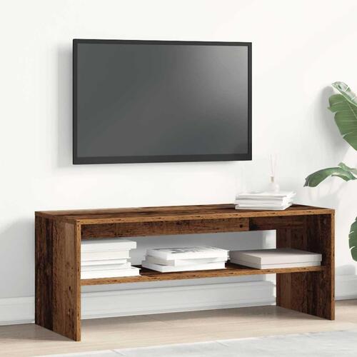 Tv-bord 100x40x40 cm konstrueret træ antikt træ