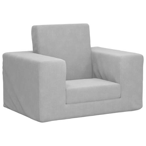 Sofaseng til børn blødt plys lysegrå