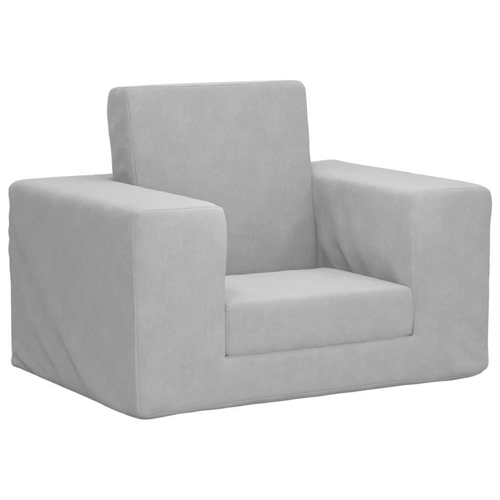 Sofaseng til børn blødt plys lysegrå