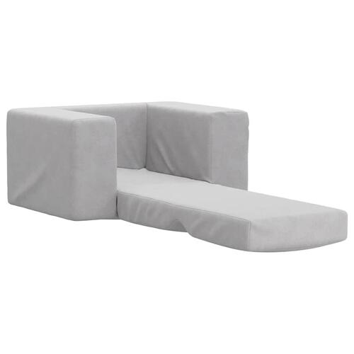 Sofaseng til børn blødt plys lysegrå
