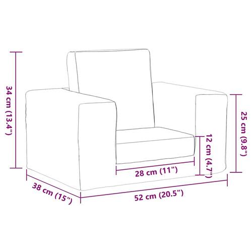 Sofaseng til børn blødt plys lysegrå