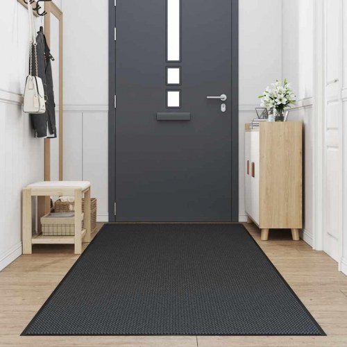 Dørmåtte - sort 115 × 500 cm, skridsikker og vaskbar