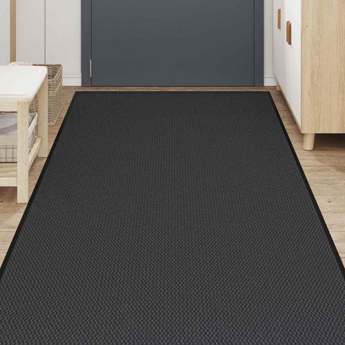 Dørmåtte - sort 115 × 500 cm, skridsikker og vaskbar