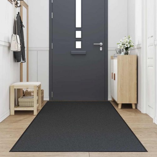 Dørmåtte - sort 115 × 300 cm, skridsikker og vaskbar