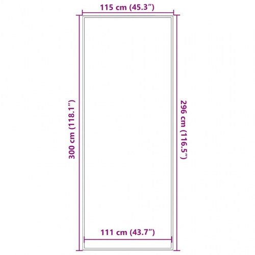 Dørmåtte - sort 115 × 300 cm, skridsikker og vaskbar