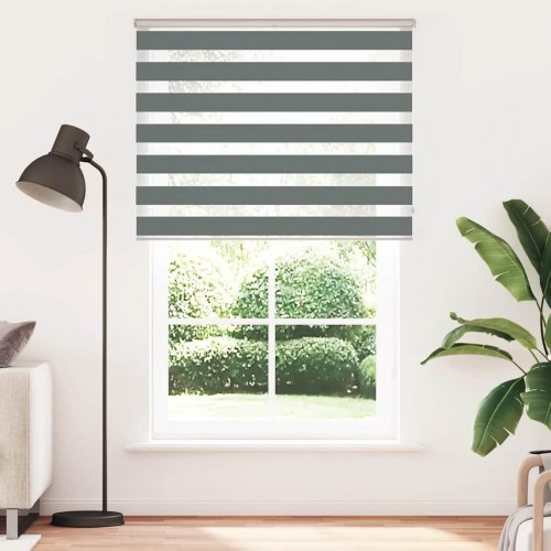 Zebragardin - mørkegrå 145×230 cm, stofbredde 140,9 cm, polyester