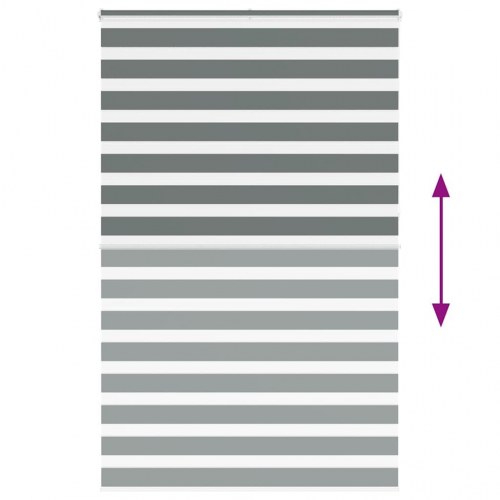 Zebragardin - mørkegrå 145×230 cm, stofbredde 140,9 cm, polyester