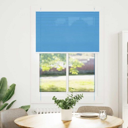 Plisségardin - blå 100×150 cm, stofbredde 99,4 cm, polyester