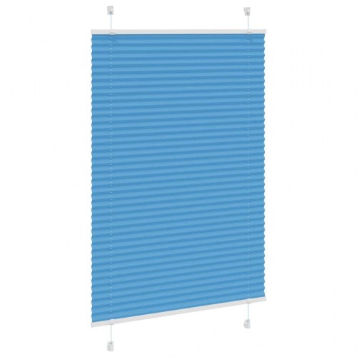 Plisségardin - blå 100×150 cm, stofbredde 99,4 cm, polyester