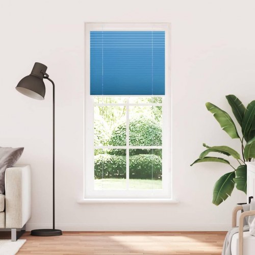 Plisségardin - blå 95×200 cm, stofbredde 94,4 cm, polyester