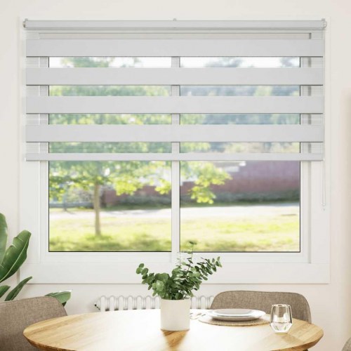 Zebragardin - hvid 155×150 cm, stofbredde 150,9 cm, polyester