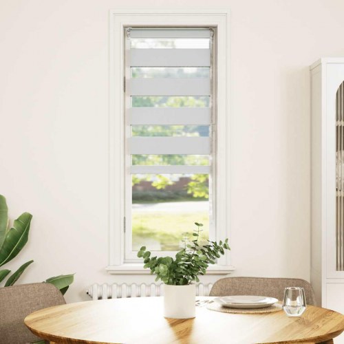 Zebragardin - hvid 50×150 cm, stofbredde 45,9 cm, polyester