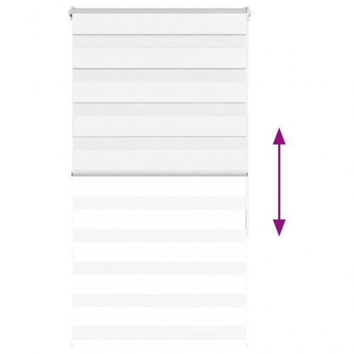 Zebragardin - hvid 90×150 cm, stofbredde 85,9 cm, polyester