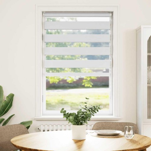 Zebragardin - hvid 80×150 cm, stofbredde 75,9 cm, polyester
