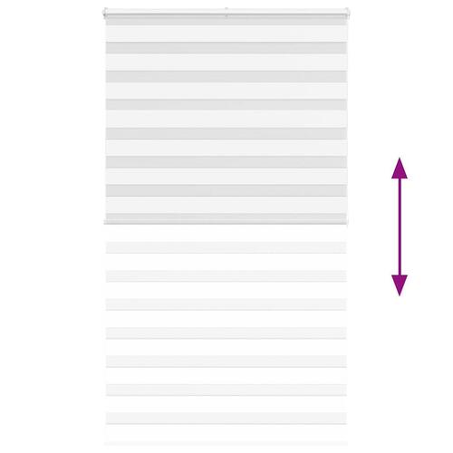 Zebragardin hvid 130x200 cm stofbredde 125,9 cm polyester