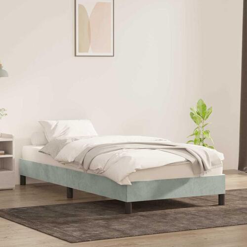 Sengeramme uden madras 90x210 cm fløjl lysegrå