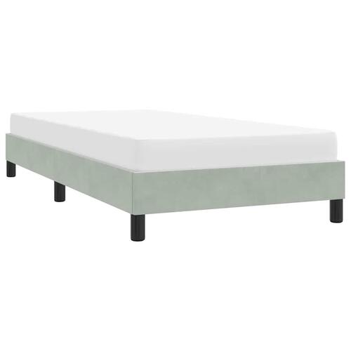 Sengeramme uden madras 90x210 cm fløjl lysegrå