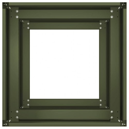 Plantekasse i koldvalset stål - olivengrøn 40×40×80 cm
