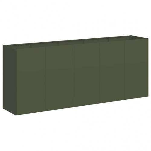 Plantekasse olivengrøn 200×40×80 cm i koldvalset stål