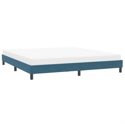Sengeramme i fløjl - 200 × 210 cm, mørkeblå