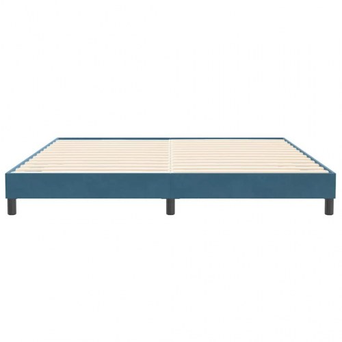Sengeramme i fløjl - 200 × 210 cm, mørkeblå
