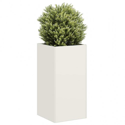 Plantekasse i hvid koldvalset stål - 40×40×80 cm