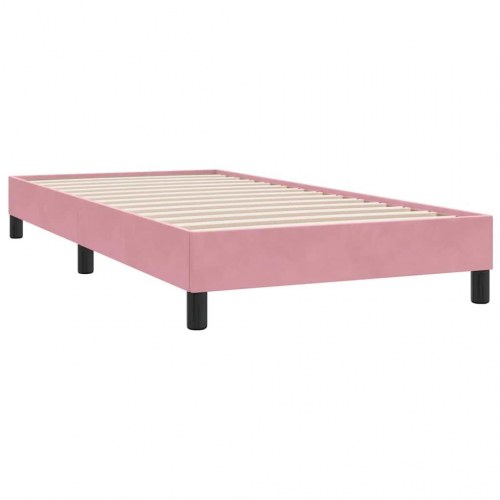 Sengeramme uden madras 90×210 cm i fløjl - lyserød
