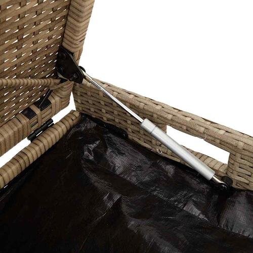 Udendørs opbevaringsbænk med hynde 100 cm polyrattan beige
