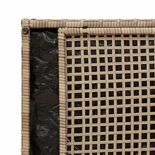 Udendørs opbevaringsbænk med hynde 100 cm polyrattan beige