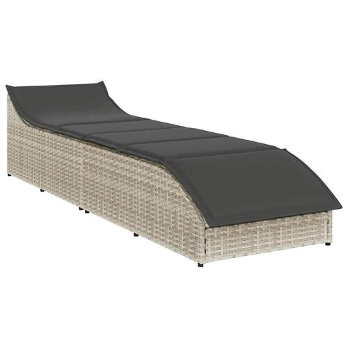 Sammenklappelig solseng med hynde og opbevaring polyrattan