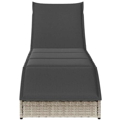 Sammenklappelig solseng med hynde og opbevaring polyrattan