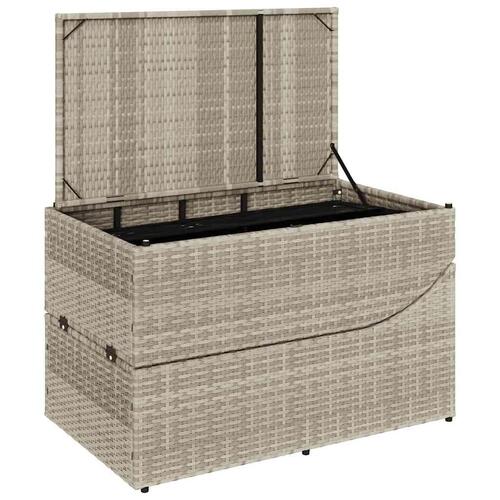 Sammenklappelig solseng med hynde og opbevaring polyrattan