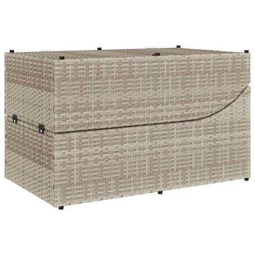Sammenklappelig solseng med hynde og opbevaring polyrattan