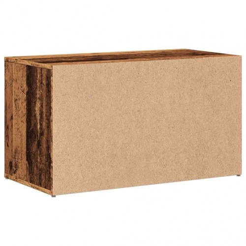 Entrébænk med opbevaring 80×40×45 cm - konstrueret træ i gammelt trælook