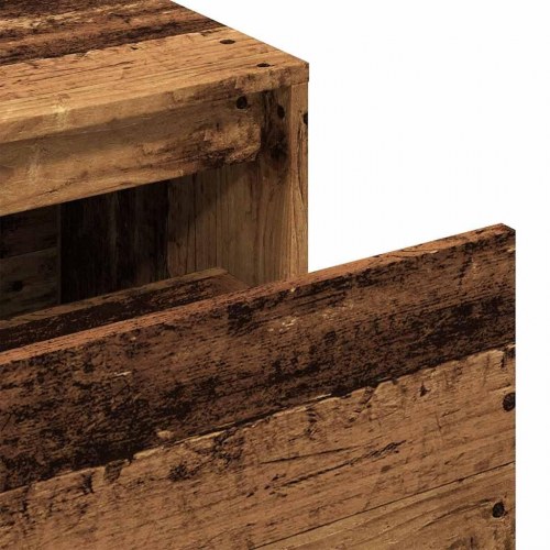 Entrébænk med opbevaring 80×40×45 cm - konstrueret træ i gammelt trælook