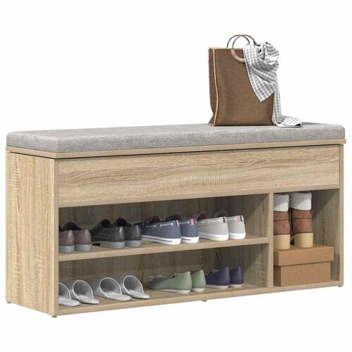 Skobænk 102x30,5x45 cm konstrueret træ sonoma-eg