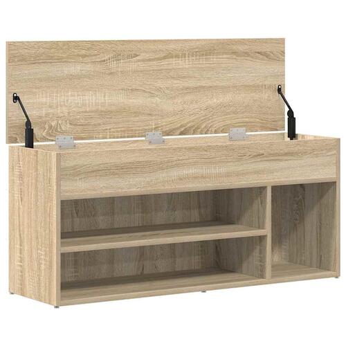 Skobænk 102x30,5x45 cm konstrueret træ sonoma-eg