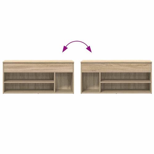 Skobænk 102x30,5x45 cm konstrueret træ sonoma-eg