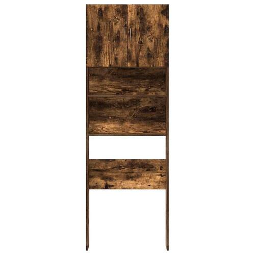 Vaskemaskineskab 64x24x190 cm konstrueret træ røget eg
