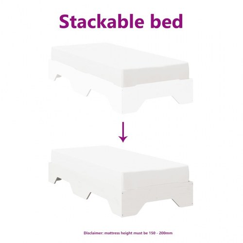 Stabelbar sengeramme uden madras 90 x 190 cm - hvid