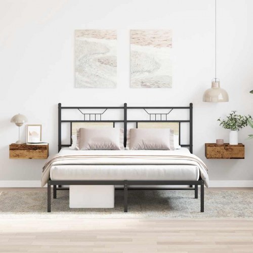 Svævende natborde - 2 stk. 40×32×15 cm i konstrueret træ, antikt træ