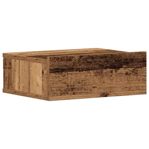 Svævende natborde - 2 stk. 40×32×15 cm i konstrueret træ, antikt træ