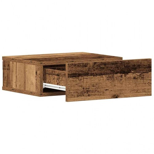 Svævende natborde - 2 stk. 40×32×15 cm i konstrueret træ, antikt træ