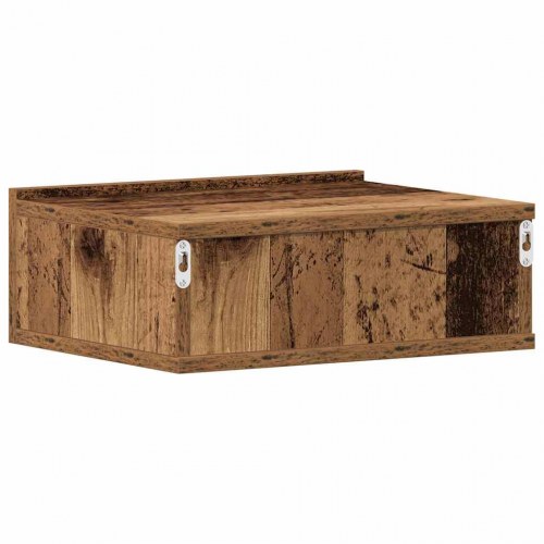 Svævende natborde - 2 stk. 40×32×15 cm i konstrueret træ, antikt træ