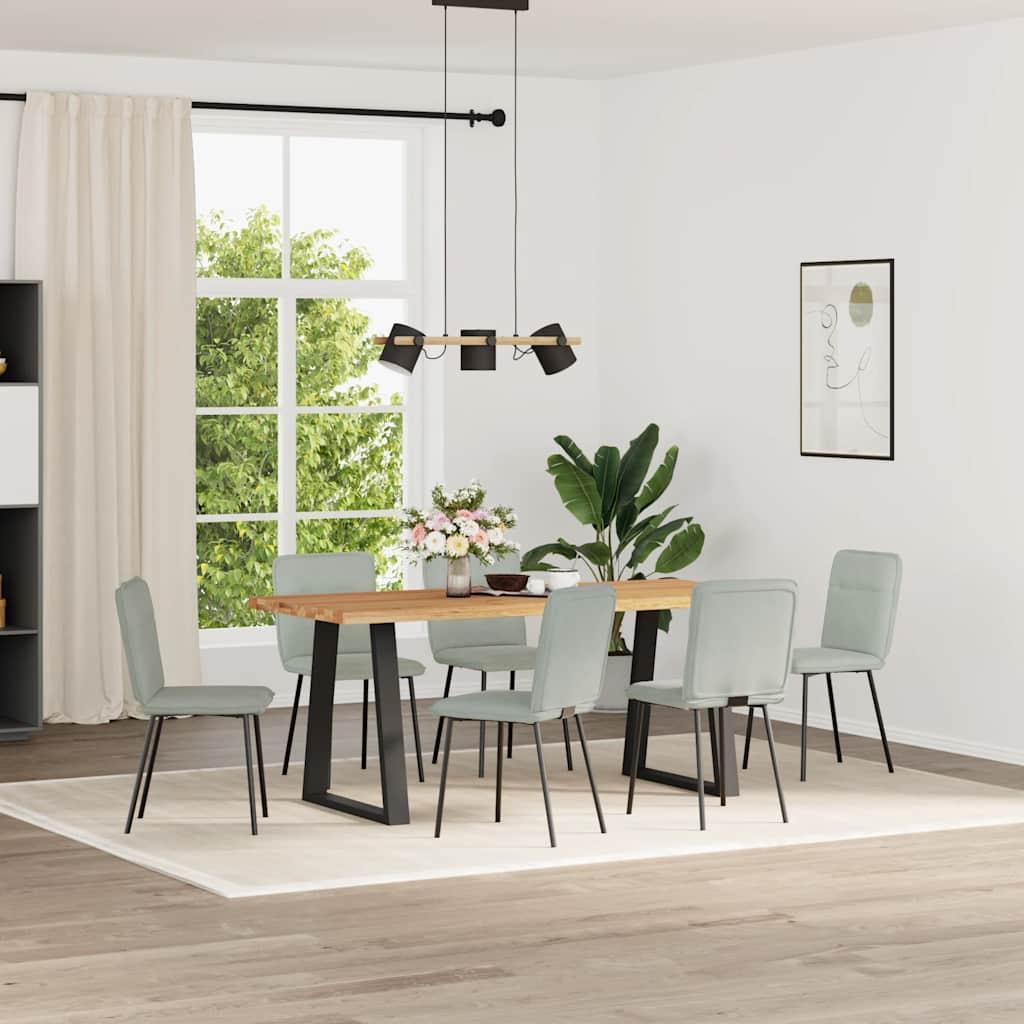 Spisebordsstole 6 stk. velour lysegrÃ¥