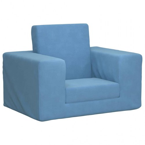 Sofaseng til børn i blødt plys blå
